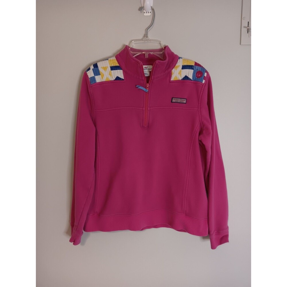 Vineyard Vines Youth Girls 1/2 Zip Pullover Pink Sz Large